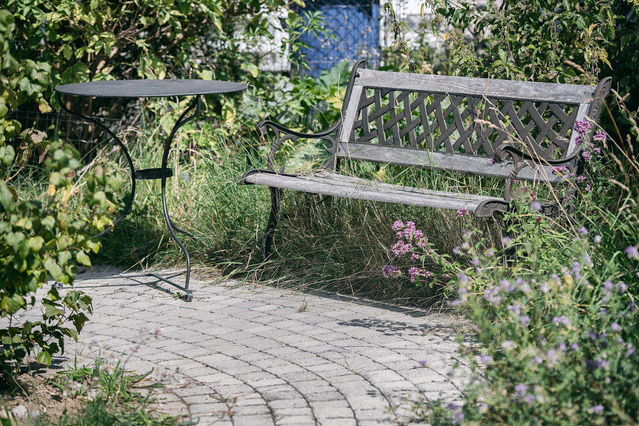 Der Heimgarten für die Bewohner des Altersheims